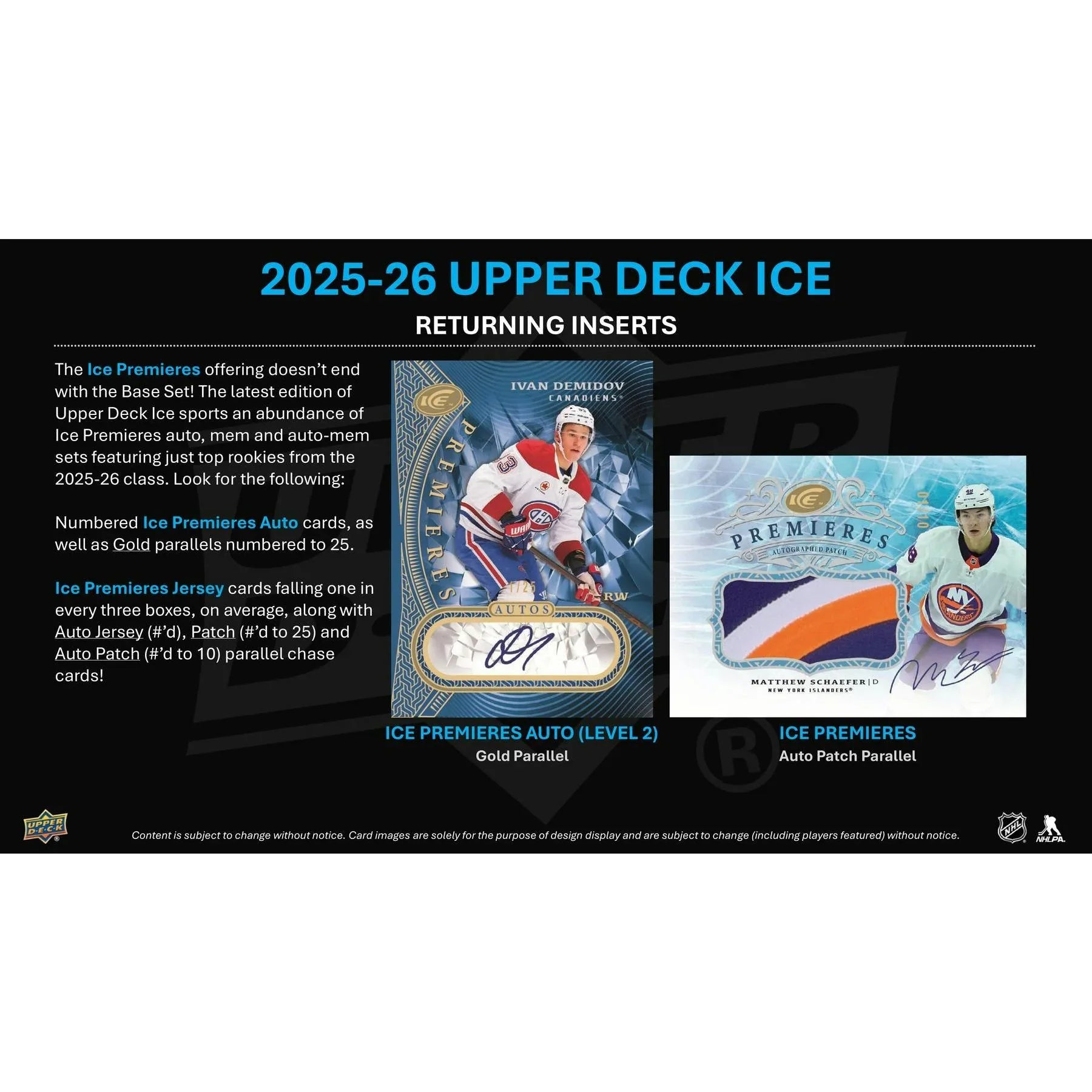 2025 26 Upper Deck Ice Hockey Hobby Box Presell Releases Jul 15th 2026 (Ships Sealed Only) - D1