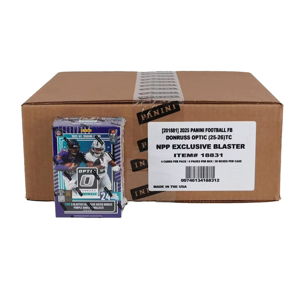 2025 Panini Donruss Optic Football Blaster 20 Box Case Purple Shock Parallels (Ships Sealed Only)
