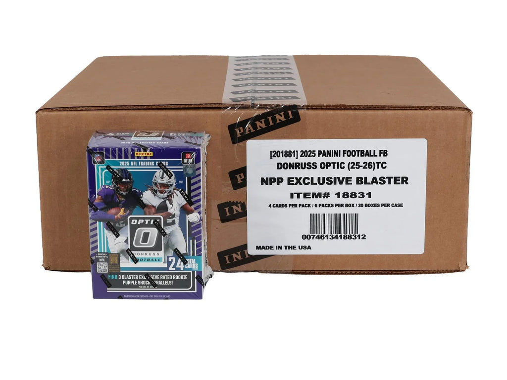2025 Panini Donruss Optic Football Blaster 20 Box Case Purple Shock Parallels (Ships Sealed Only)