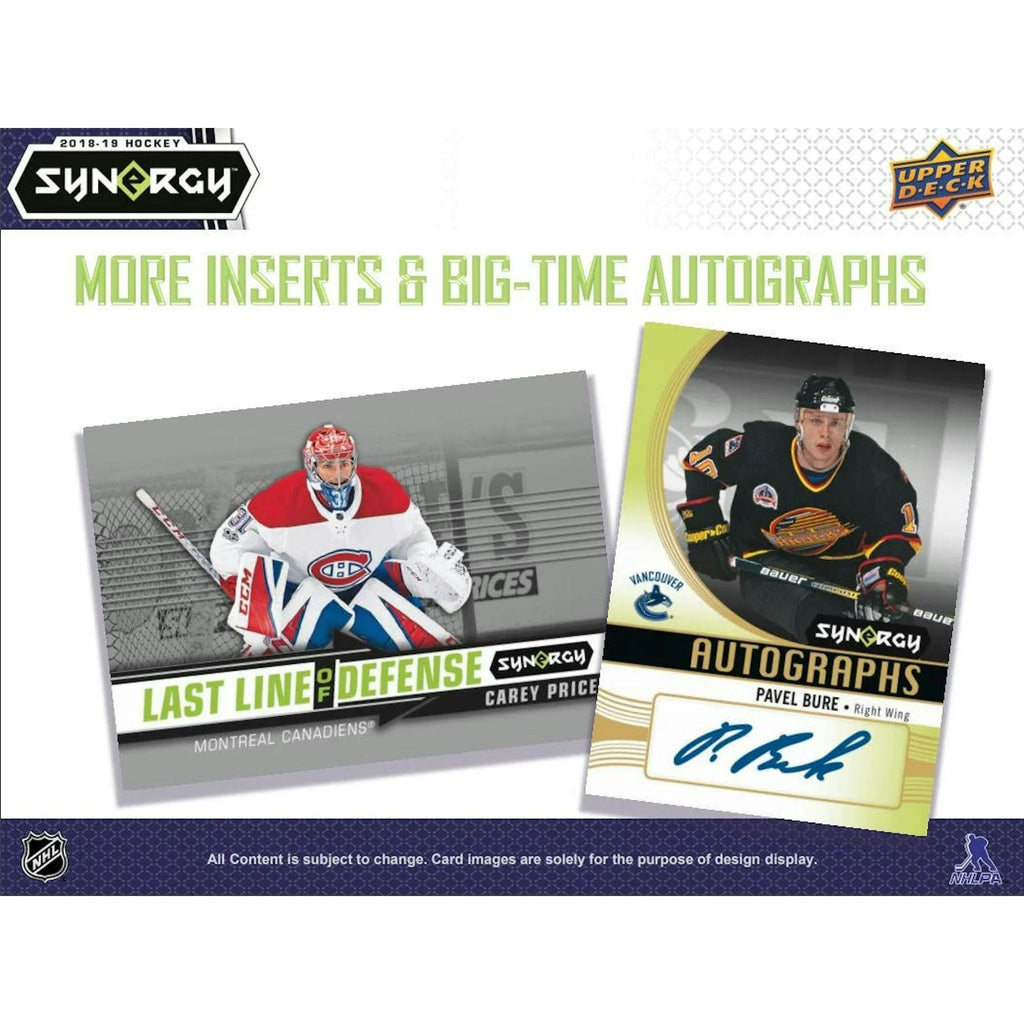 2018 19 Upper Deck Synergy Hockey Hobby Box (Ships Sealed Only)