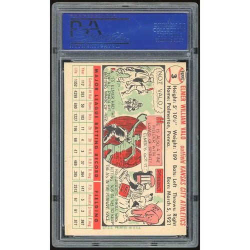 1956 Topps #3 Elmer Valo Card | PSA 8