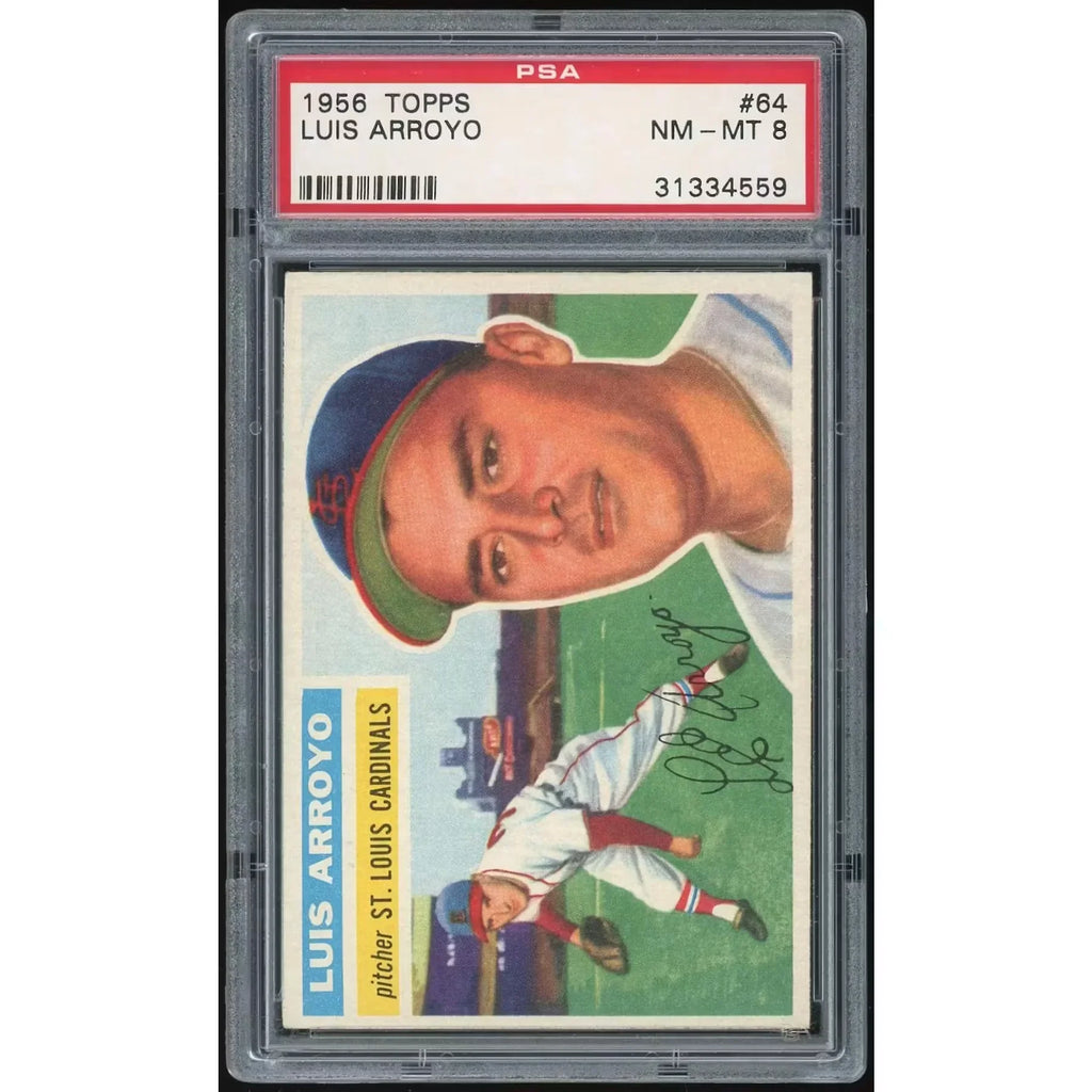 1956 Topps #64 Luis Arroyo Baseball Card | PSA 8