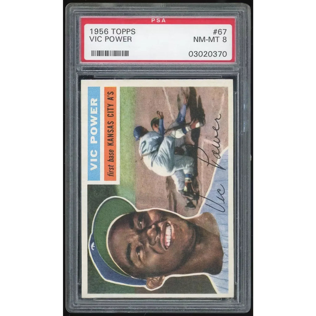 1956 Topps #67 Vic Power Baseball Card | PSA 8