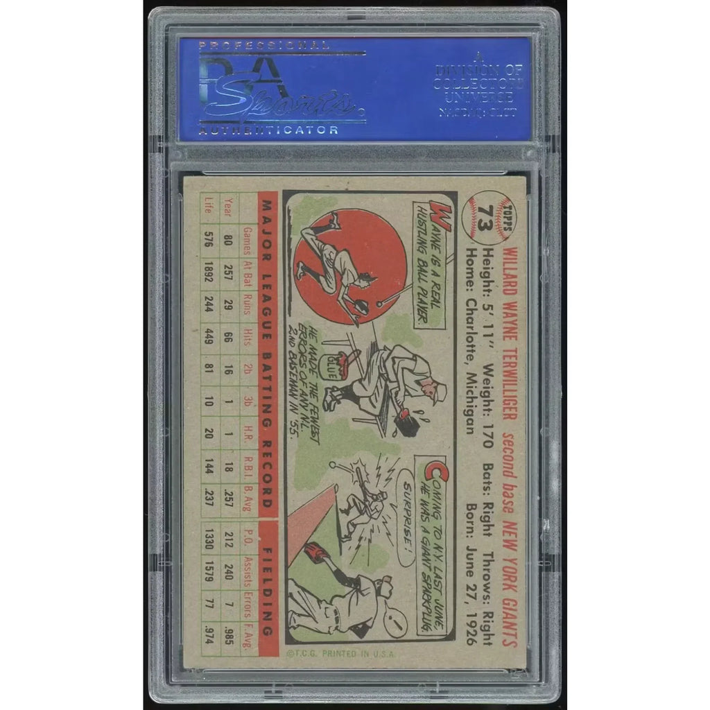 1956 Topps #73 Wayne Terwilliger Baseball Card | PSA 7