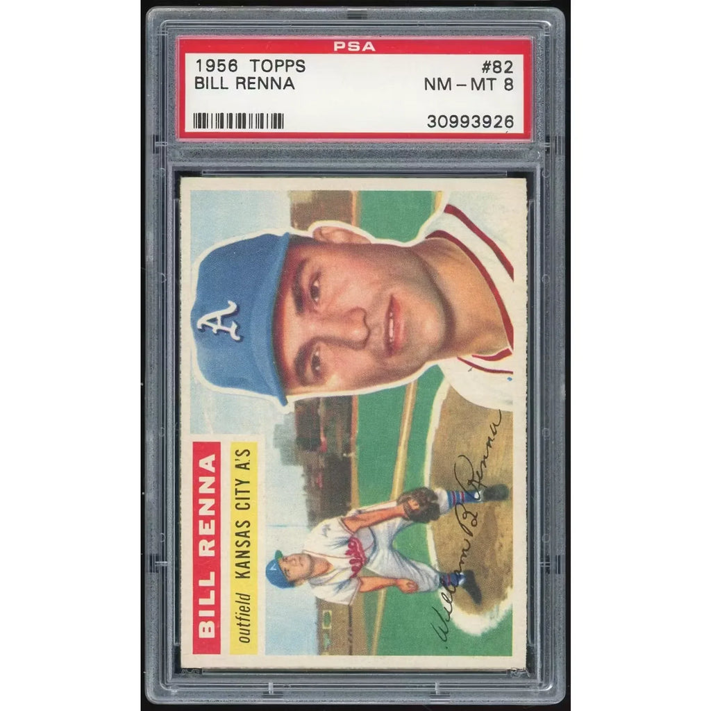 1956 Topps #82 Bill Renna Baseball Card | PSA 8