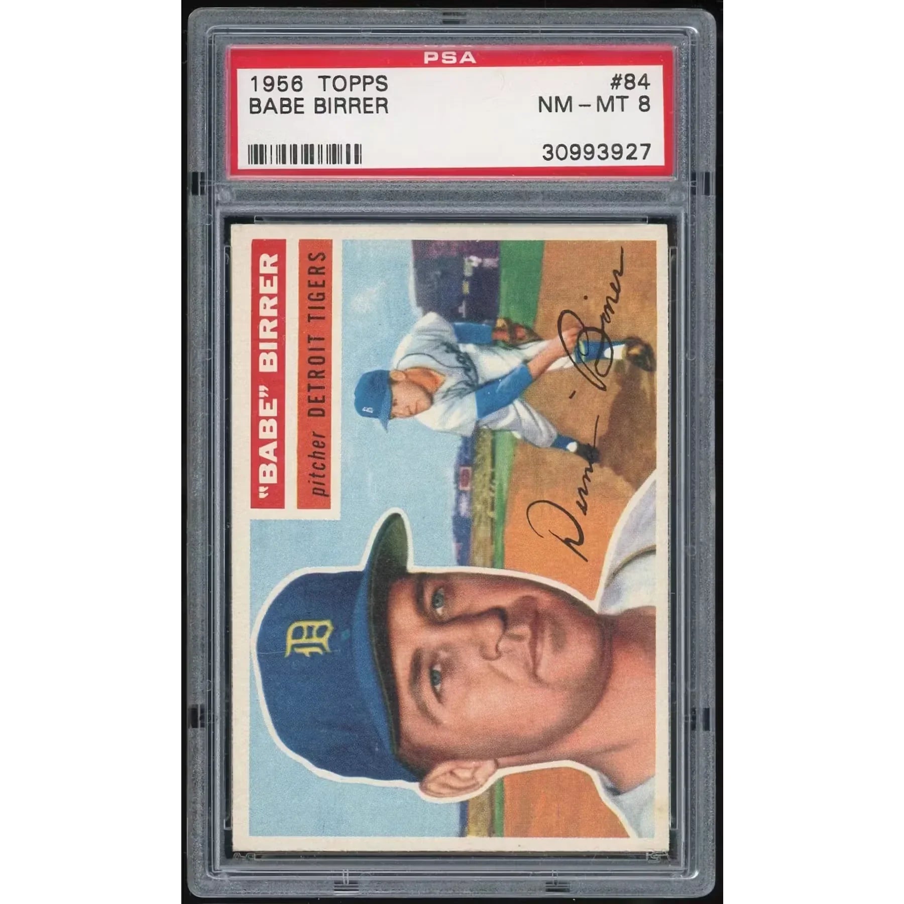 1956 Topps #84 Babe Birrer Baseball Card | PSA 8