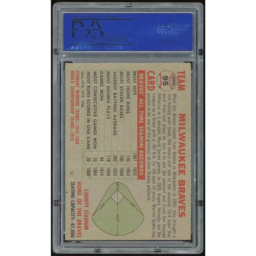 1956 Topps #95 Milwaukee Braves Card | PSA 7