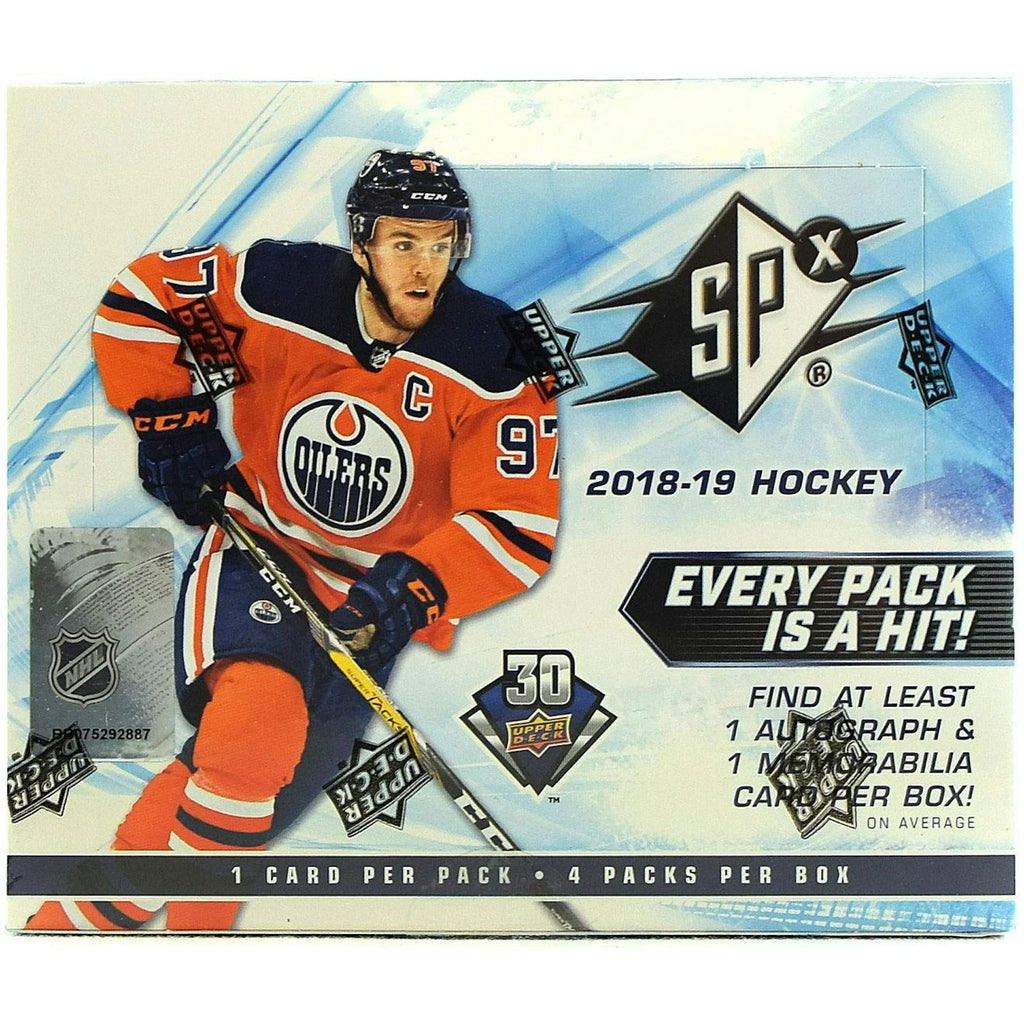 2018 19 Upper Deck SPx Hockey Hobby Box (Ships Sealed Only)