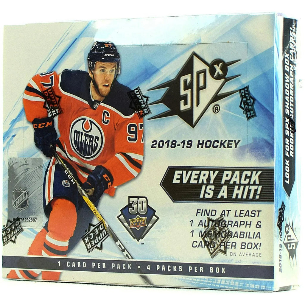 2018 19 Upper Deck SPx Hockey Hobby Box (Ships Sealed Only)