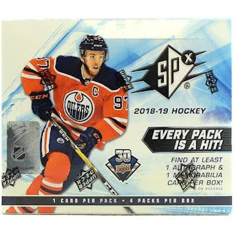 2018 19 Upper Deck SPx Hockey Hobby Box (Ships Sealed Only)