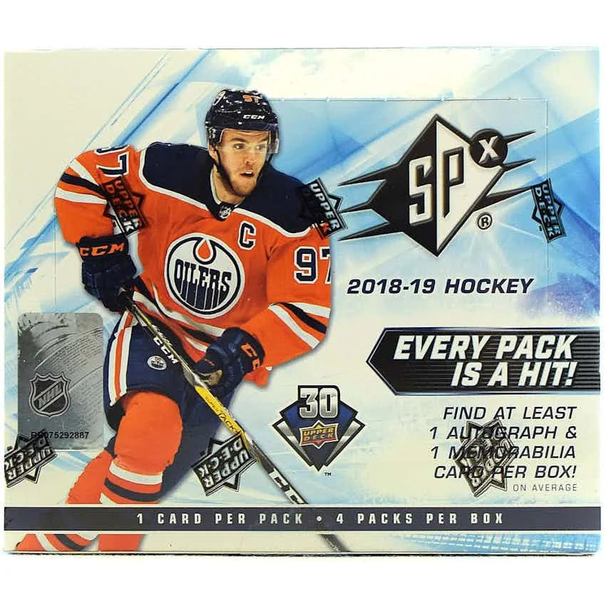 2018 19 Upper Deck SPx Hockey Hobby Box (Ships Sealed Only)