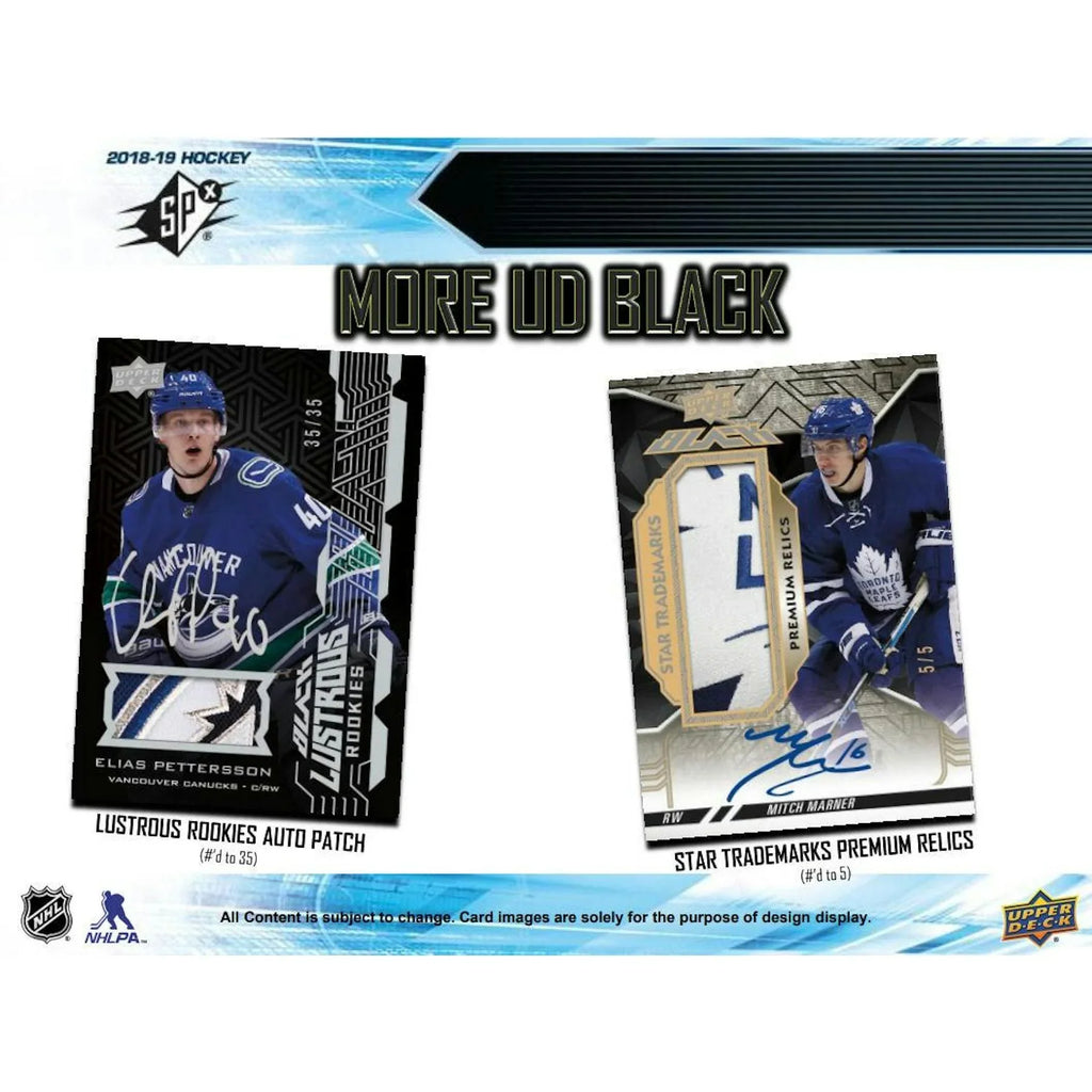 2018 19 Upper Deck SPx Hockey Hobby Box (Ships Sealed Only)