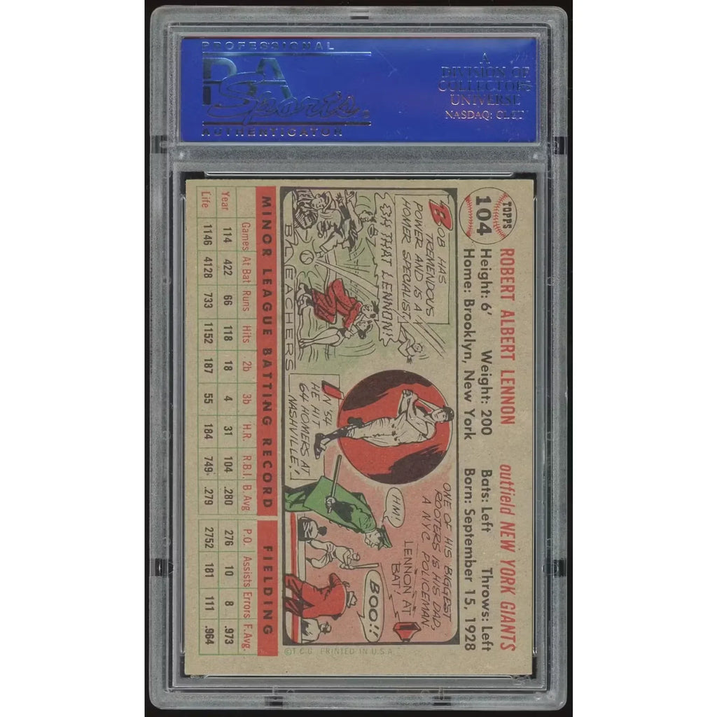 1956 Topps #104 Bob Lennon Baseball Card | PSA 7