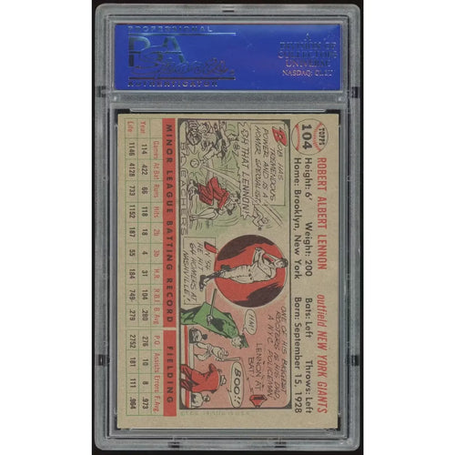 1956 Topps #104 Bob Lennon Baseball Card | PSA 7