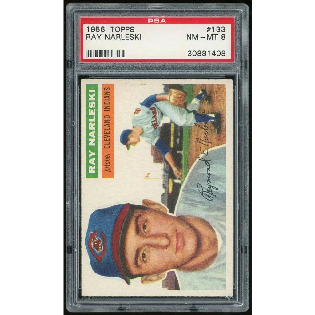 Ray Narleski 1956 Topps #133 Baseball Card | PSA 8