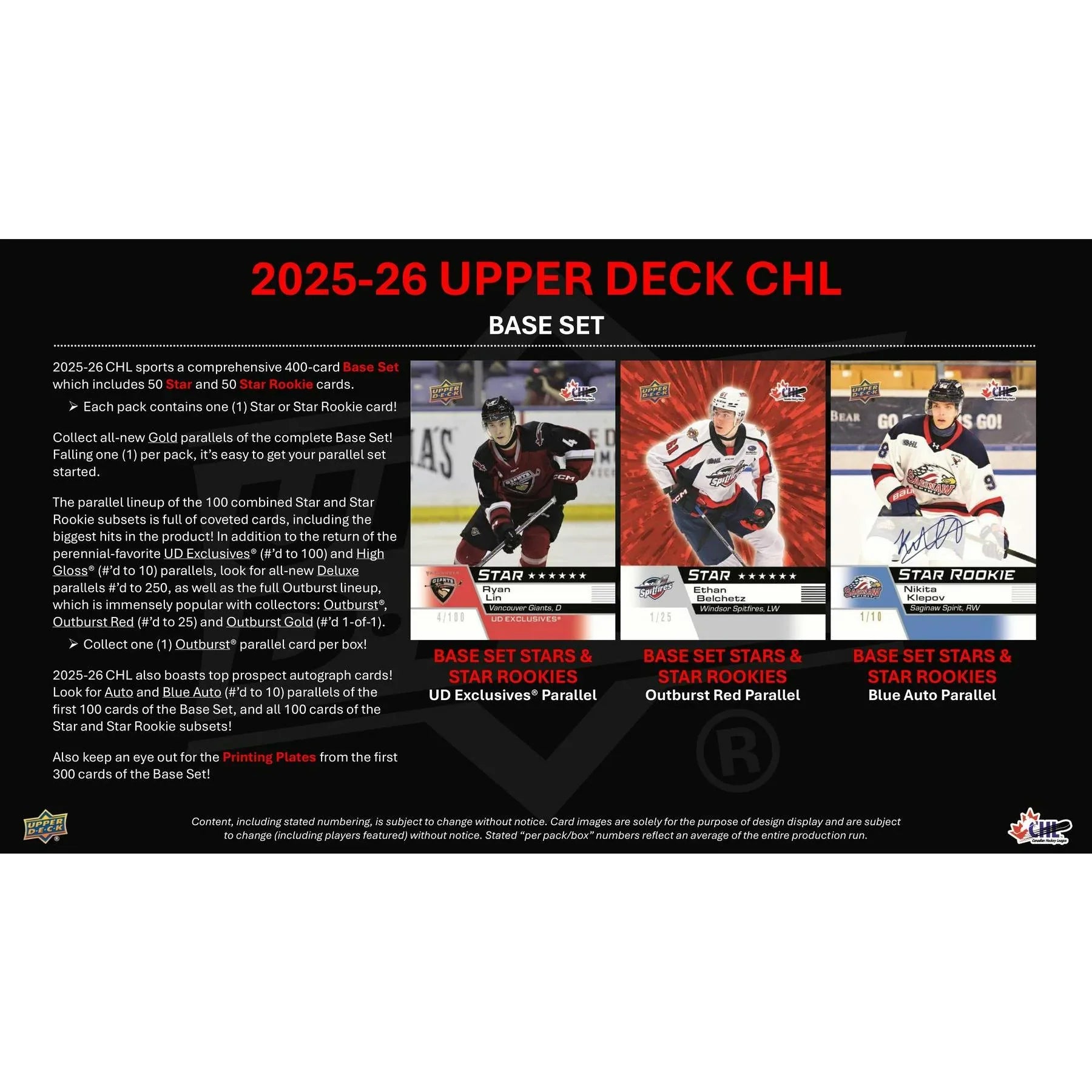 2025 26 Upper Deck CHL Hockey Hobby Box Presell Releases Jun 17th 2026 (Ships Sealed Only)