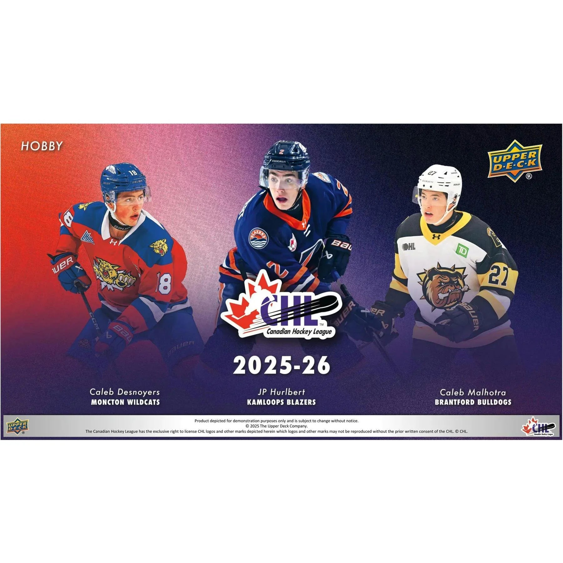2025 26 Upper Deck CHL Hockey Hobby 16 Box Case Presell Releases Jun 17th 2026 (Ships Sealed Only)