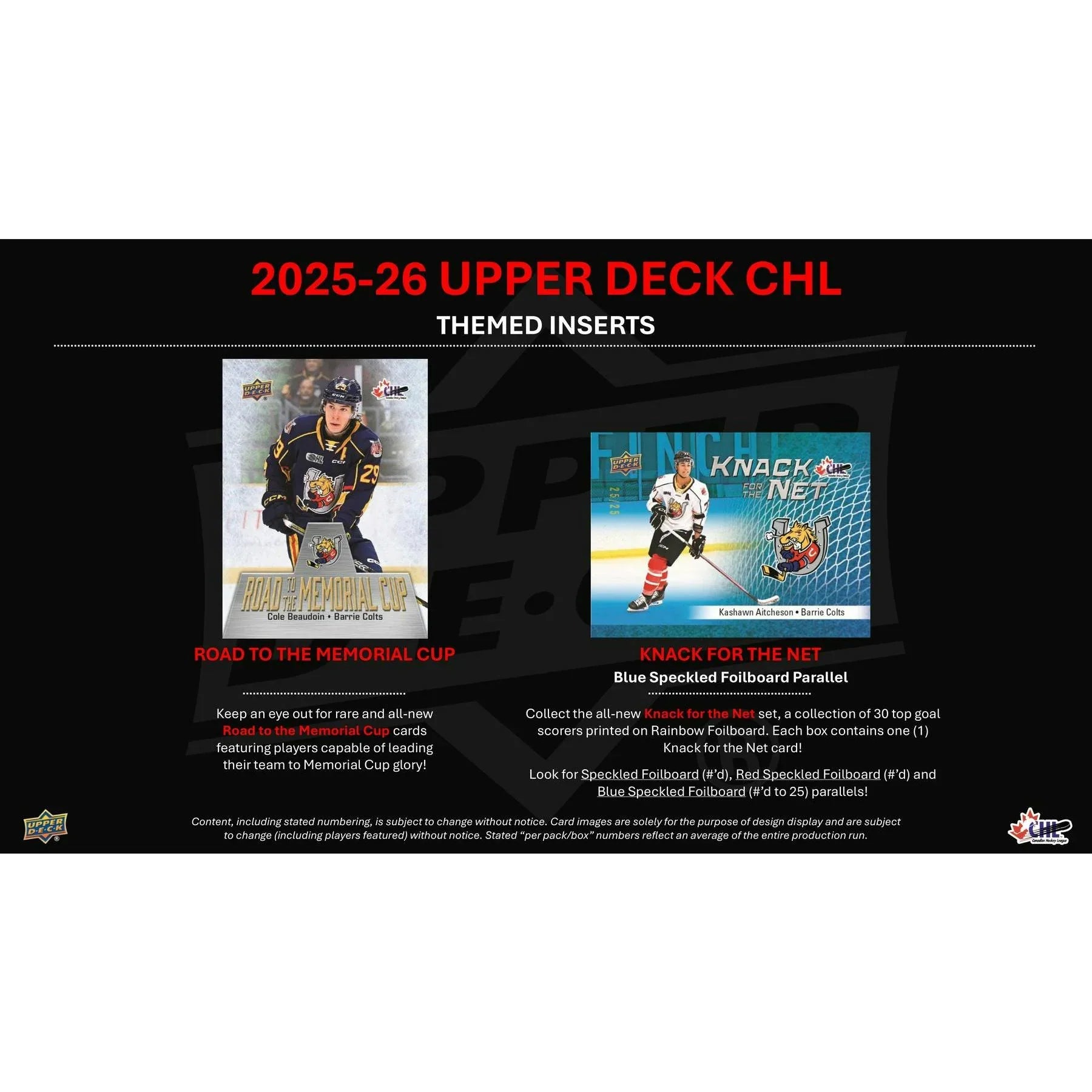 2025 26 Upper Deck CHL Hockey Hobby 16 Box Case Presell Releases Jun 17th 2026 (Ships Sealed Only)