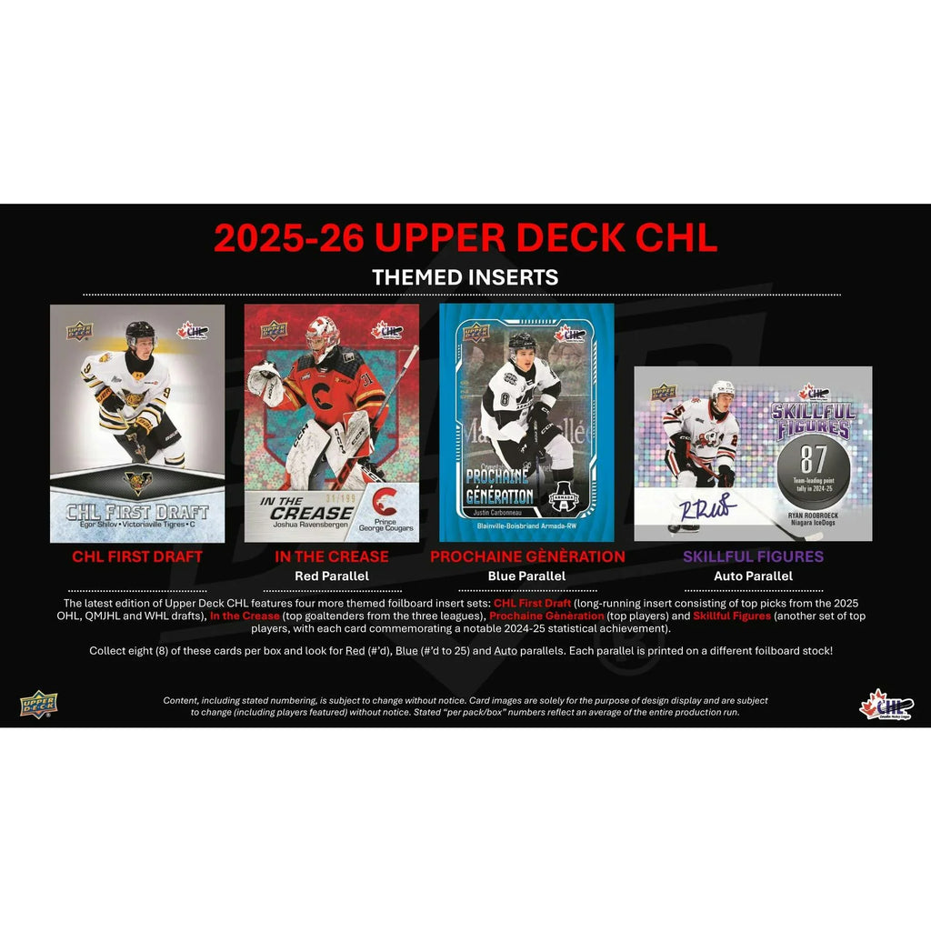 2025 26 Upper Deck CHL Hockey Hobby 16 Box Case Presell Releases Jun 17th 2026 (Ships Sealed Only)