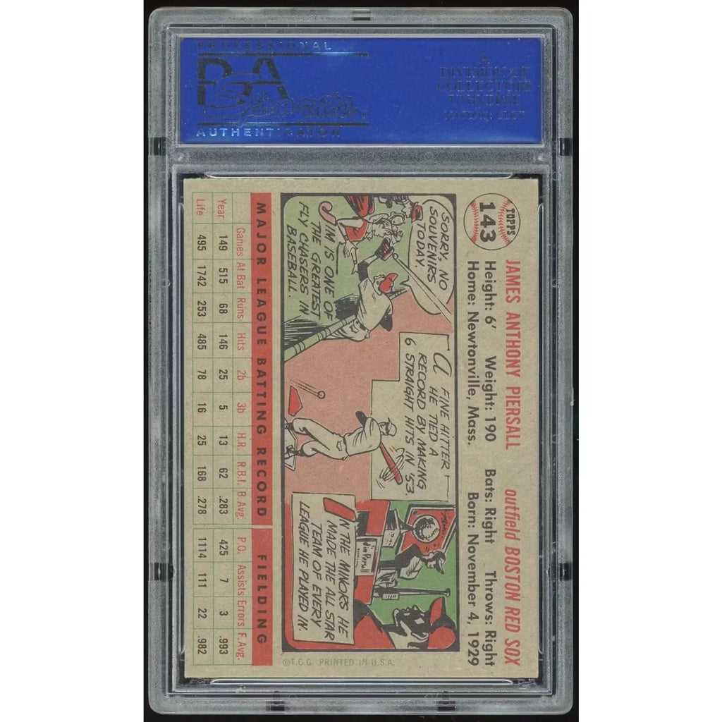 1956 Topps #143 Jim Piersall Baseball Card | PSA 7