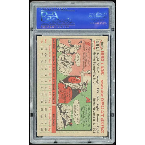 1956 Topps #151 Spook Jacobs Baseball Card | PSA 8
