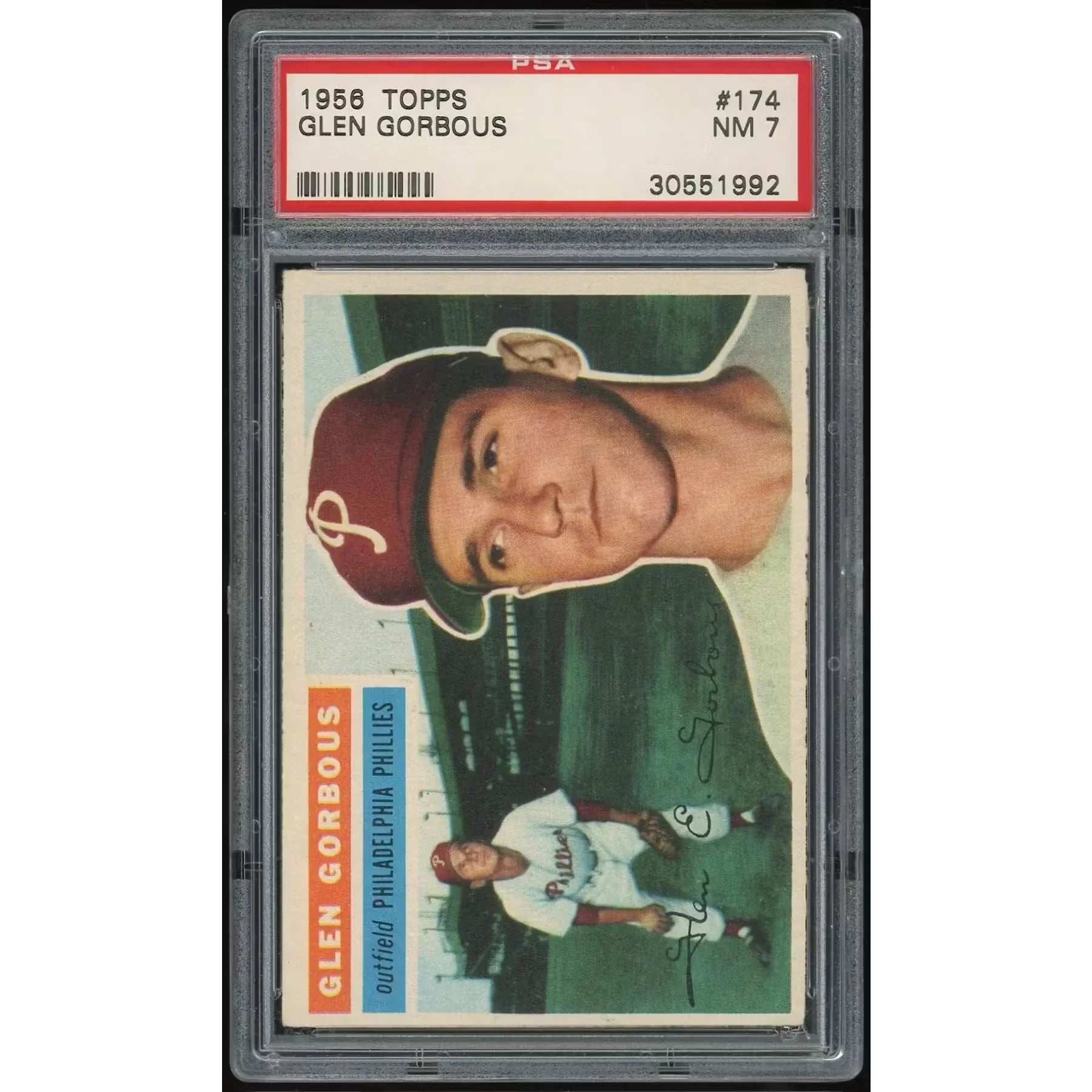 1956 Topps #174 Glen Gorbous Baseball Card | PSA 7 1992