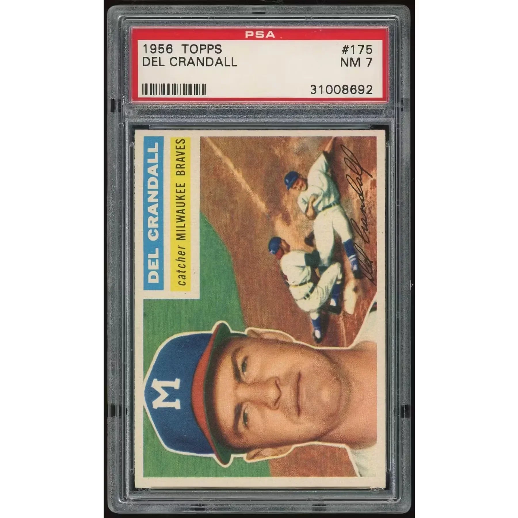 1956 Topps #175 Del Crandall Baseball Card | PSA 7