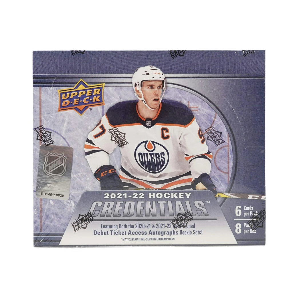 2021 22 Upper Deck Credentials Hockey Hobby Box (Ships Sealed Only)