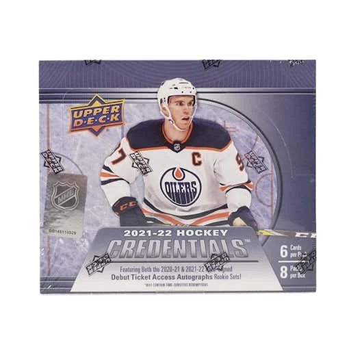 2021 22 Upper Deck Credentials Hockey Hobby Box (Ships Sealed Only)