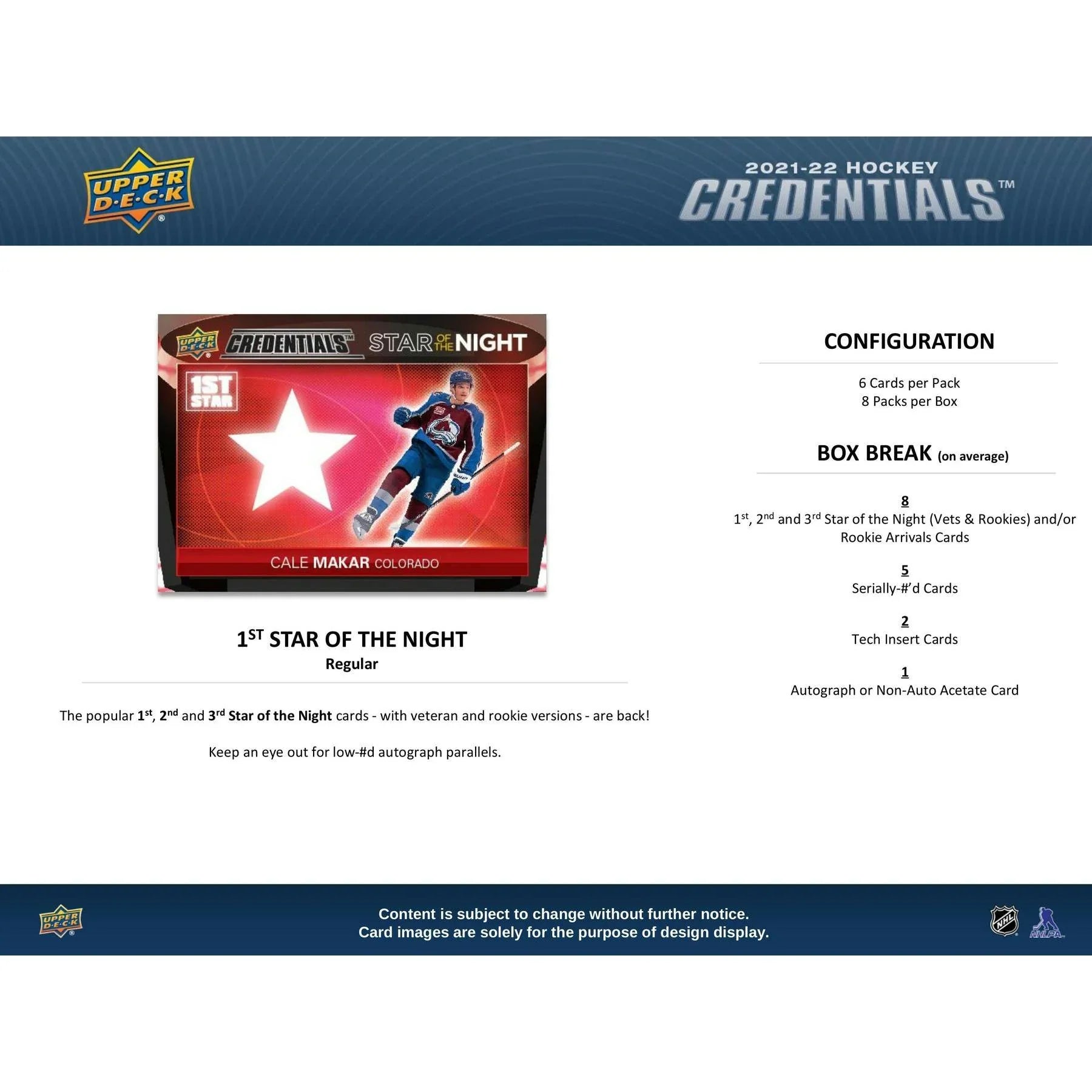 2021 22 Upper Deck Credentials Hockey Hobby Box (Ships Sealed Only)