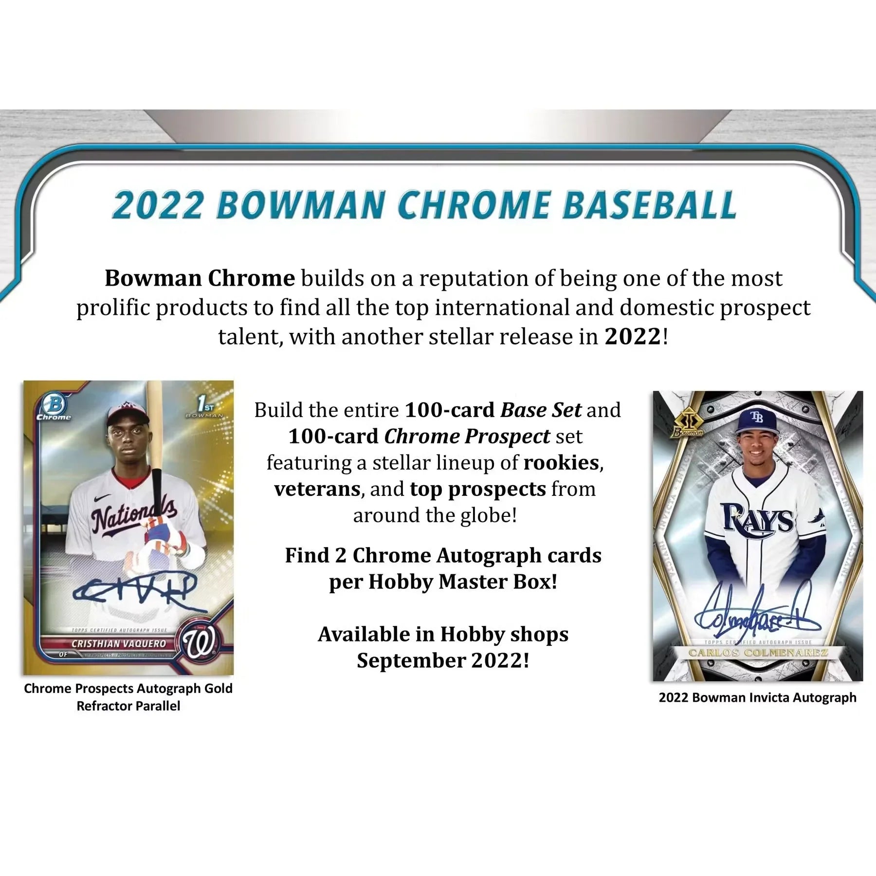 2022 Bowman Chrome Baseball Hobby 12-Box Case (Ships Sealed Only) - D