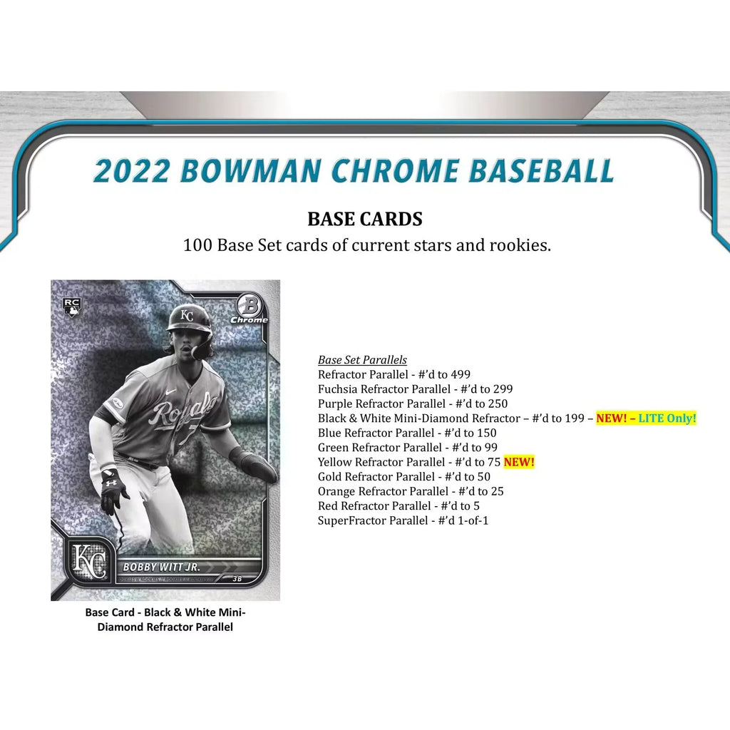 2022 Bowman Chrome Baseball LITE 16-Box Case (Ships Sealed Only)