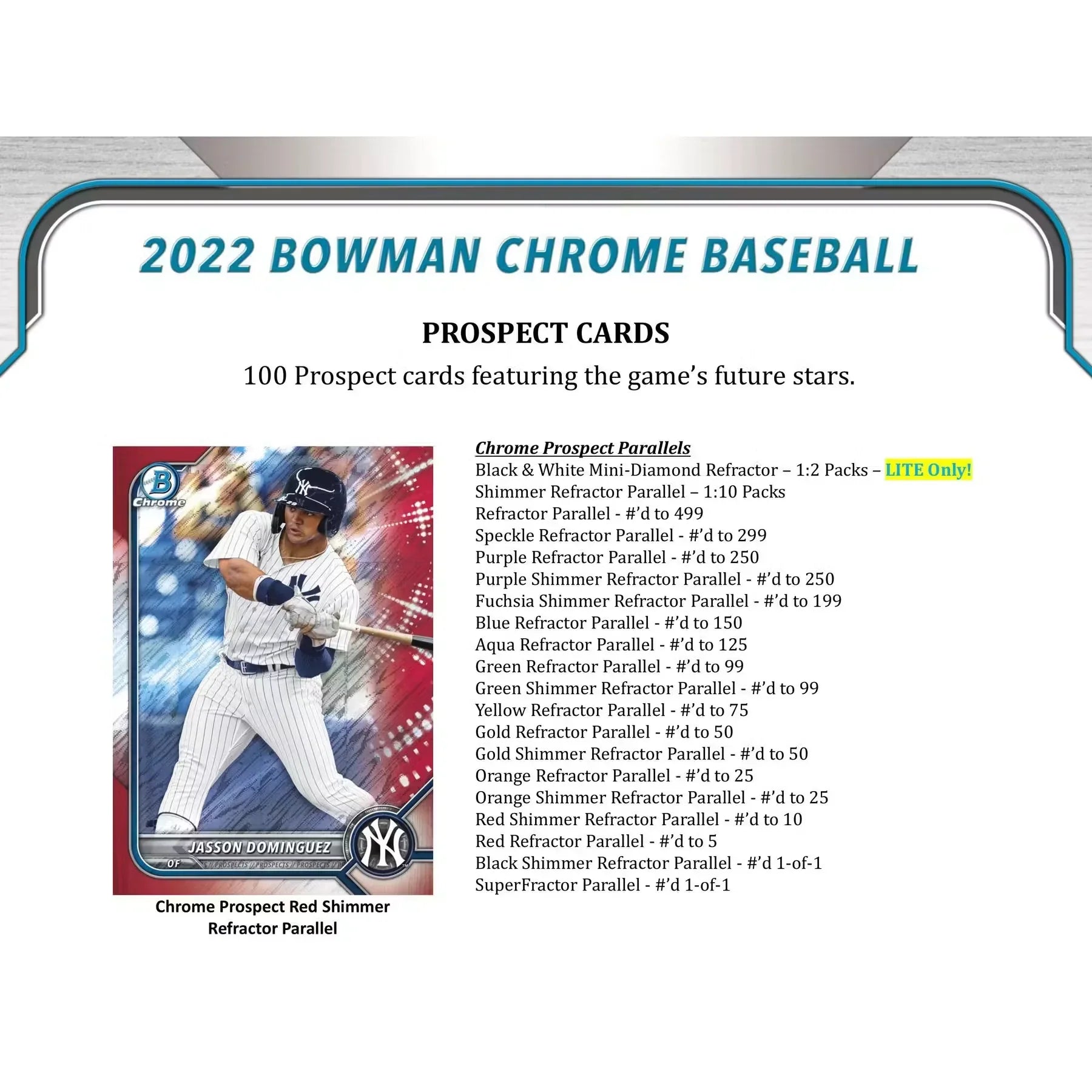 2022 Bowman Chrome Baseball LITE 16-Box Case (Ships Sealed Only)