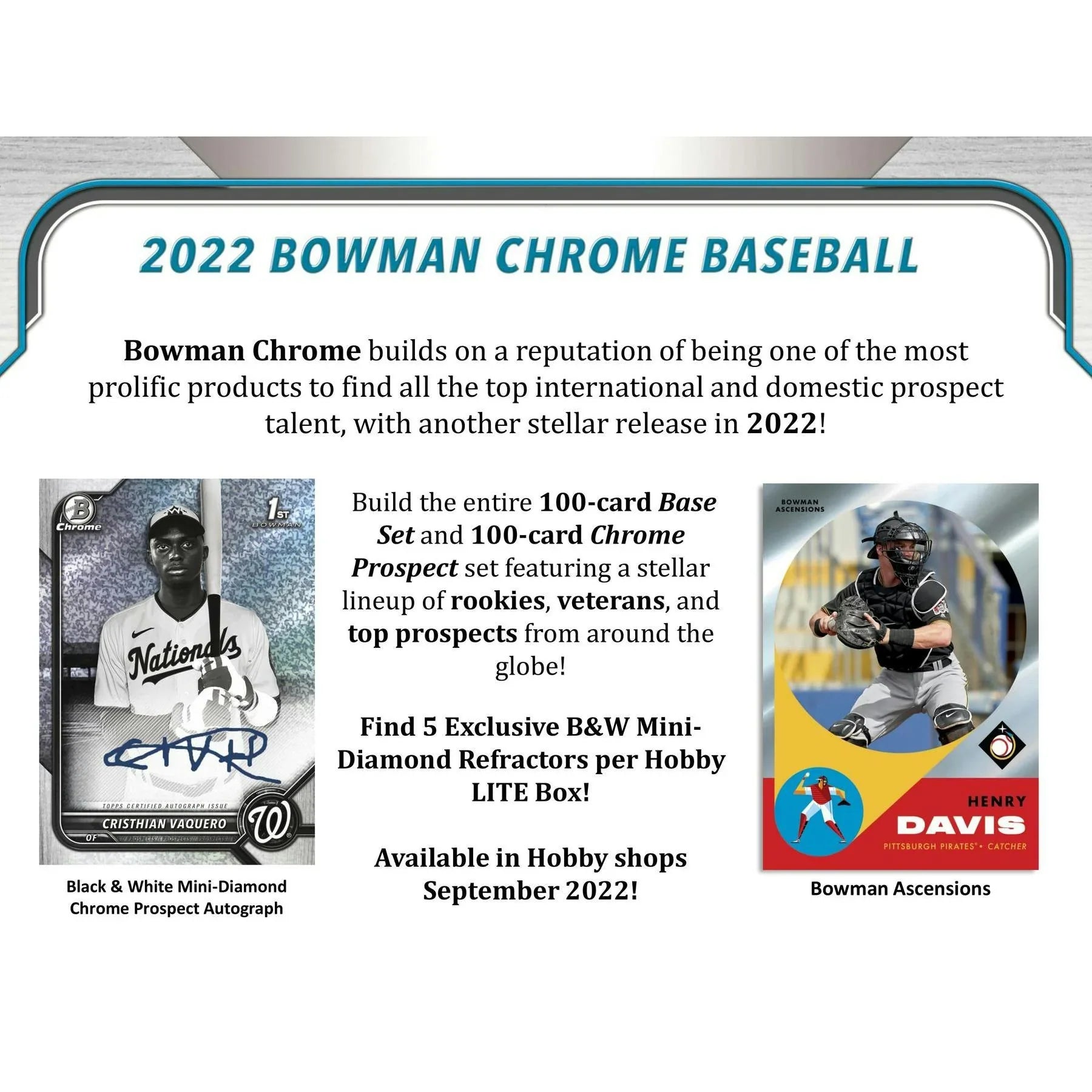 2022 Bowman Chrome Baseball LITE Box (Ships Sealed Only) - D
