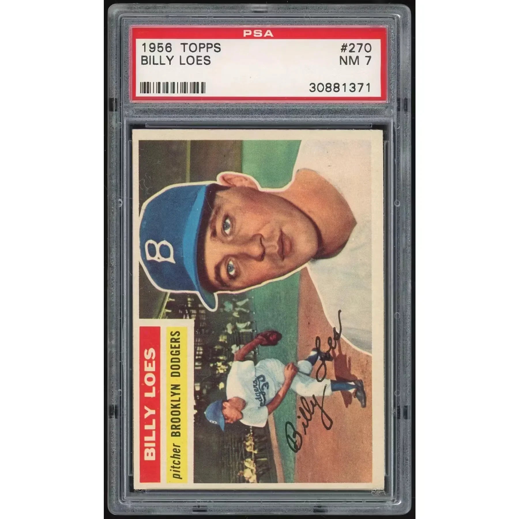 Billy Loes 1956 Topps #270 Card | PSA 7