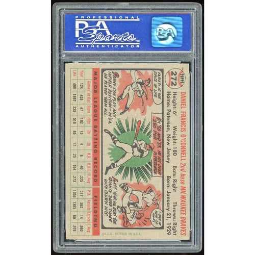 1956 Topps #272 Danny O'Connell Baseball Card | PSA 7