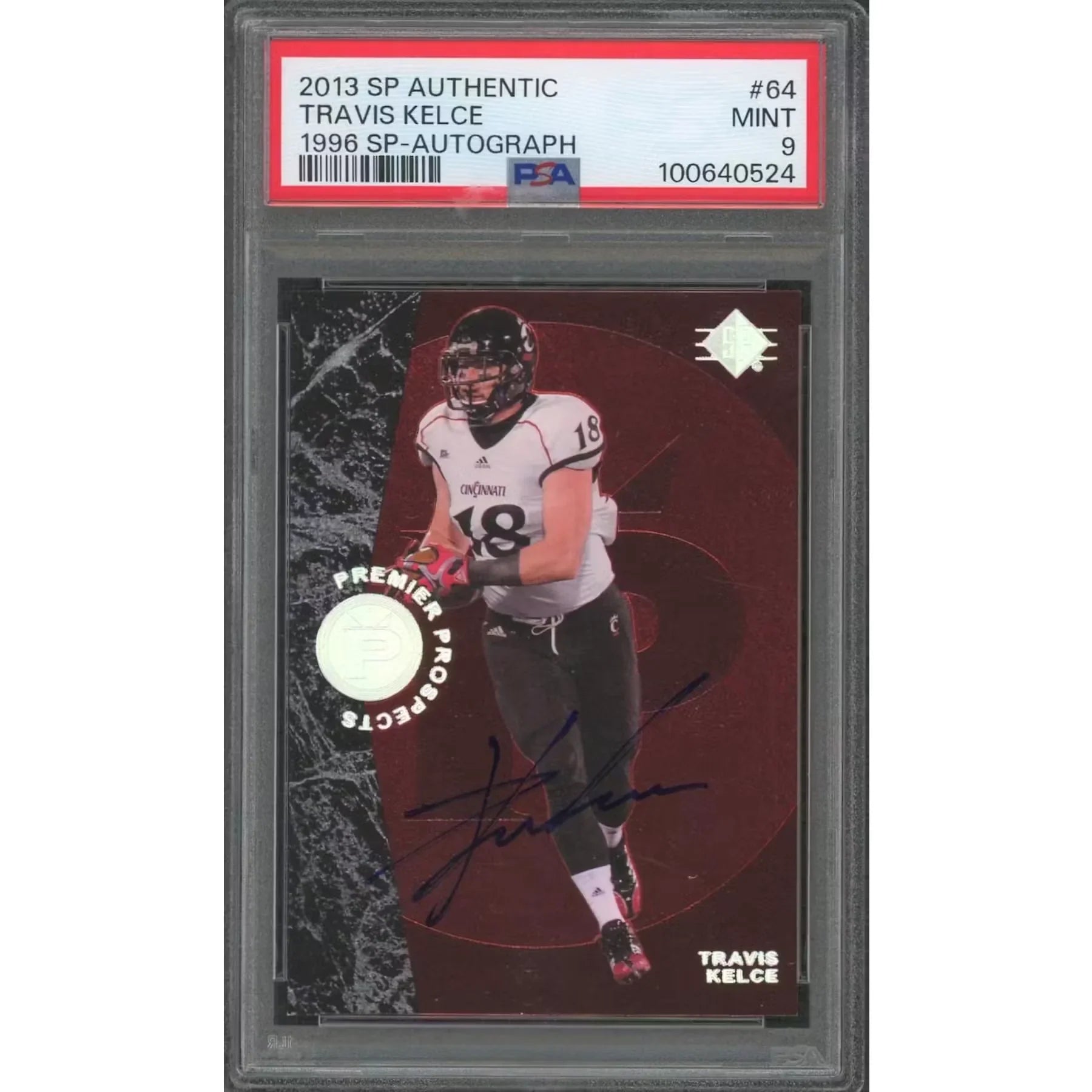 Travis Kelce Signed 2013 SP Authentic Card | PSA 9