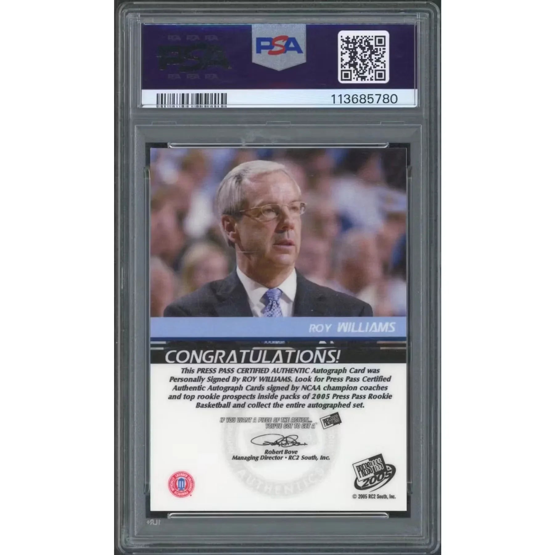 Roy Williams Signed 2005 Press Pass Card | PSA 9