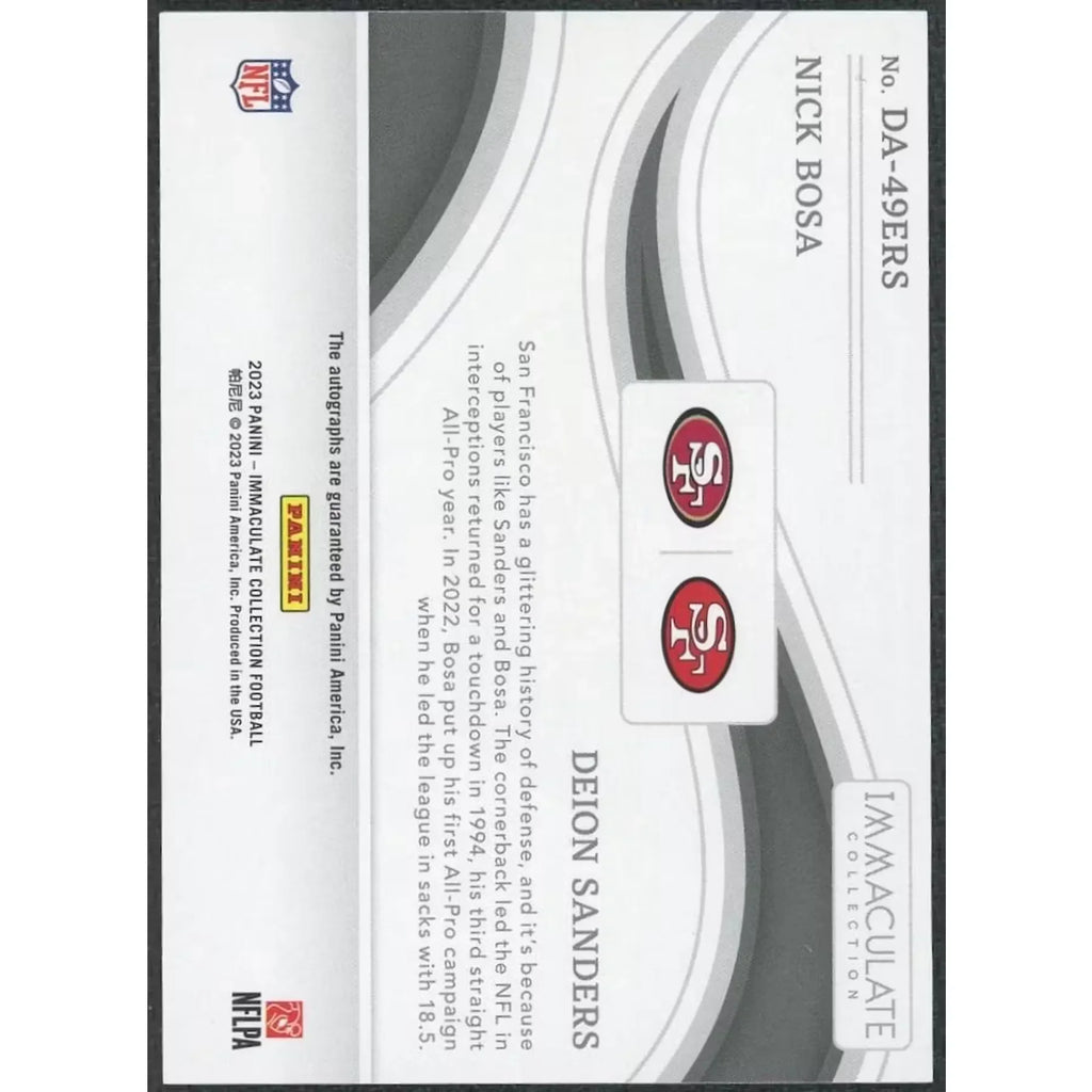 Nick Bosa & Deion Sanders Signed 2023 Immaculate Card |/25