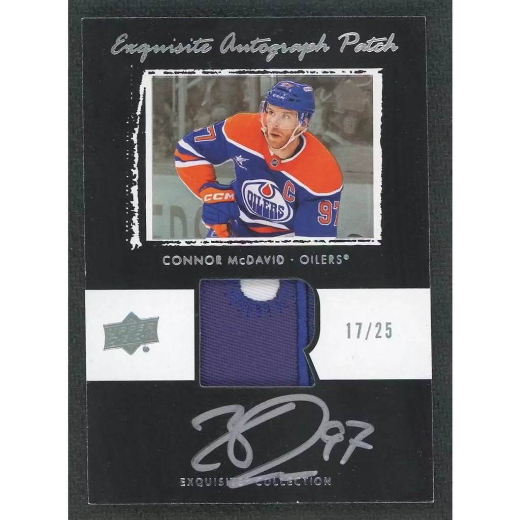 Connor McDavid Signed 2024-25 The Cup Exquisite Tribute Card | Black Patch Auto/25