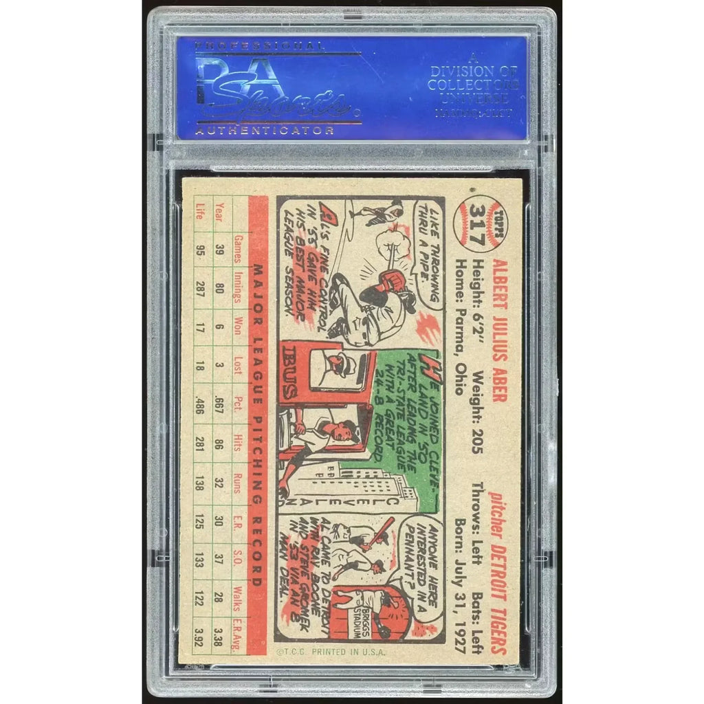 1956 Topps #317 Al Aber Baseball Card | PSA 7