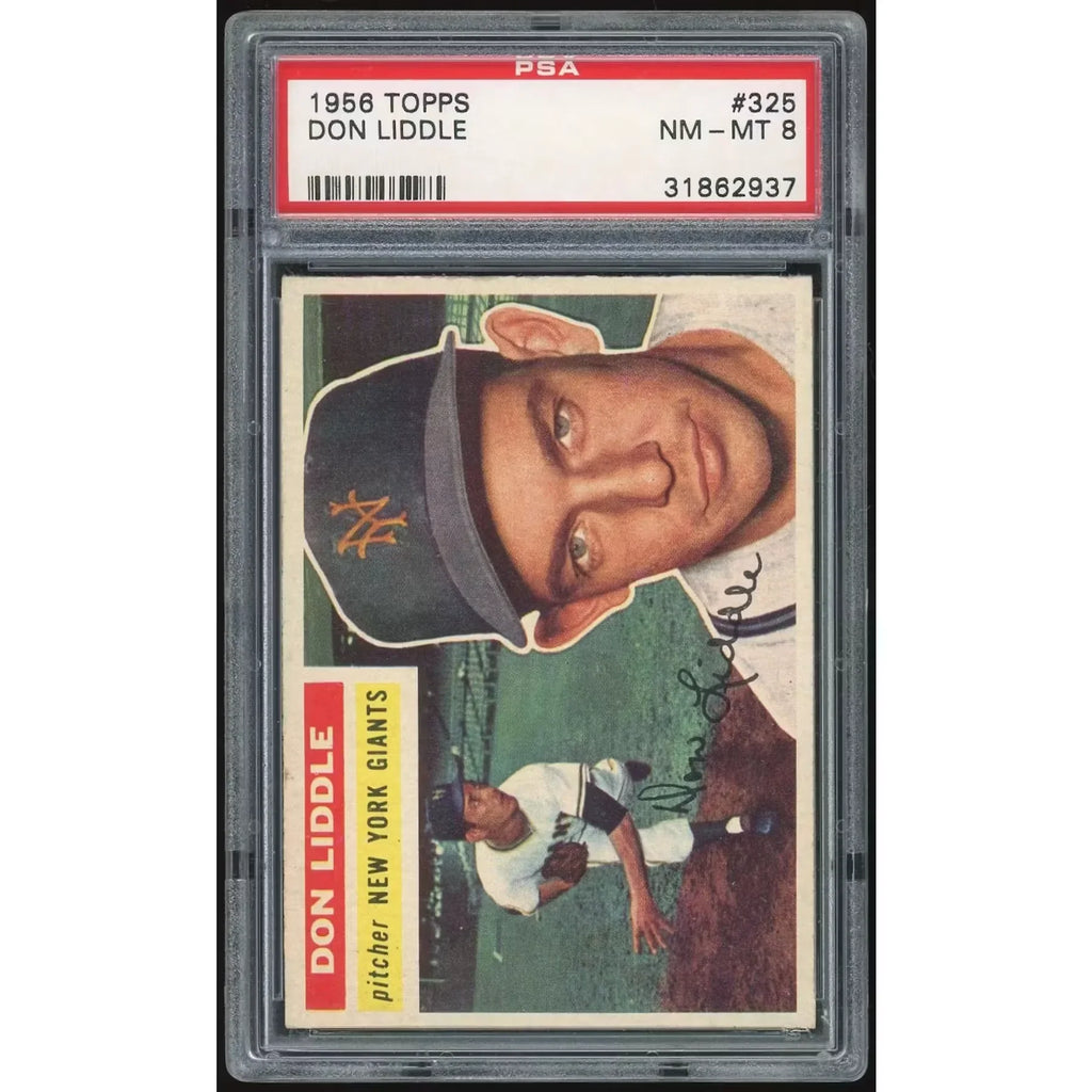 Don Liddle 1956 Topps #325 Baseball Card | PSA 8