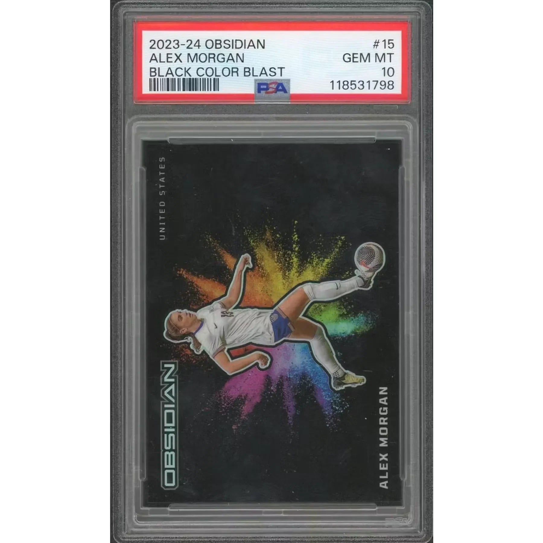 Alex Morgan 2023 Panini Obsidian Black Color Blast #15 | PSA 10