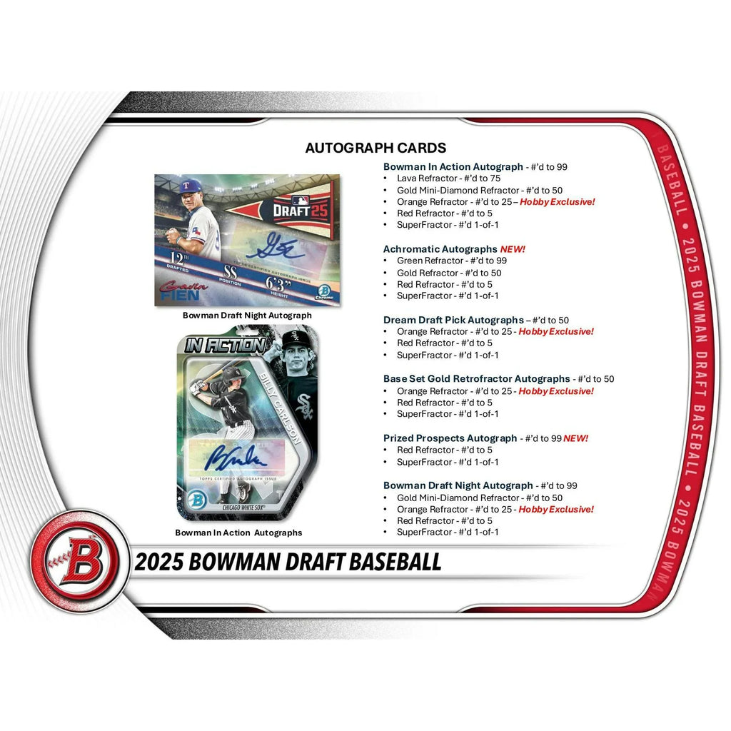 2025 Bowman Draft Baseball Hobby Jumbo Box Sealed (Ships Sealed Only)