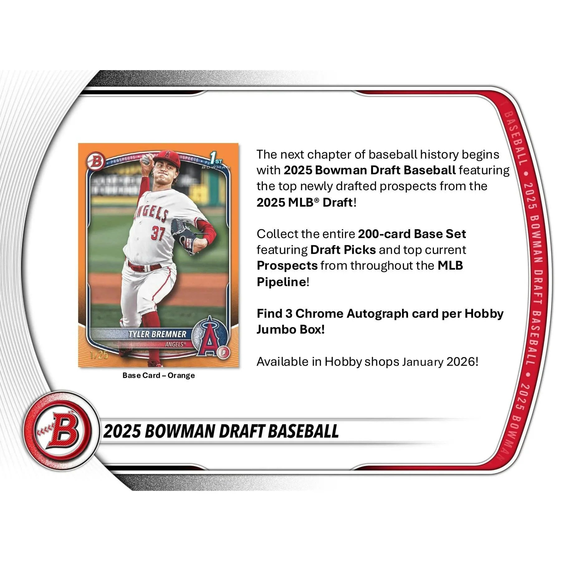 2025 Bowman Draft Baseball Hobby Jumbo 8 Box Case (Ships Sealed Only)