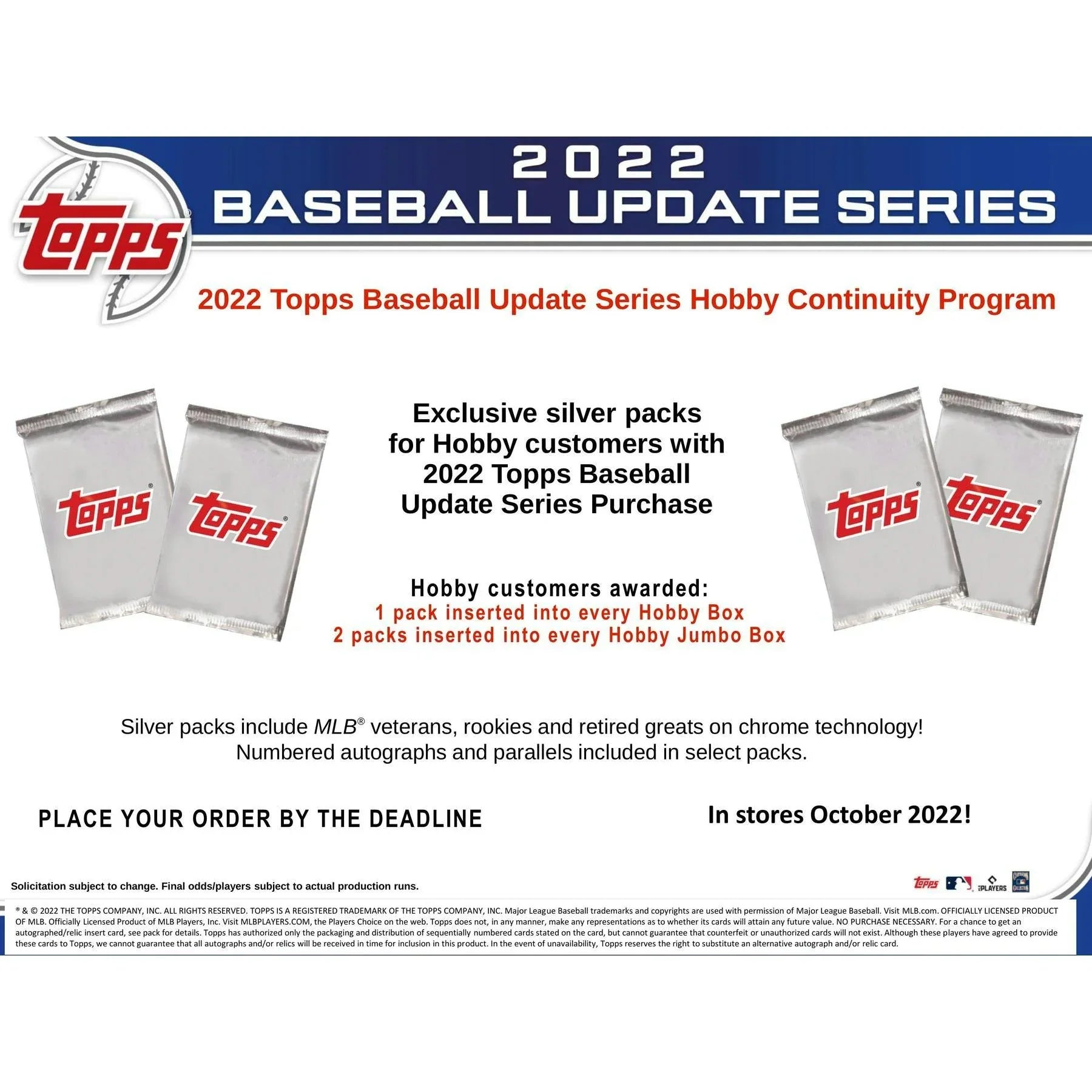 2022 Topps Update Series Baseball Hobby Box (Ships Sealed Only) - D