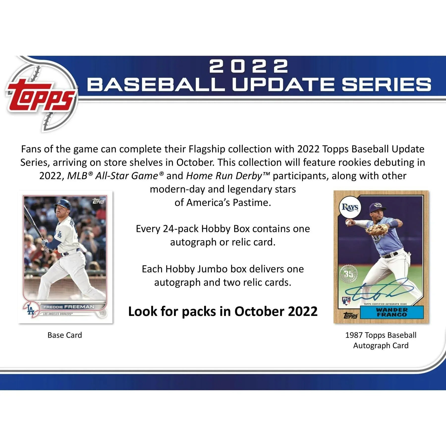 2022 Topps Update Series Baseball Hobby Box (Ships Sealed Only) - D