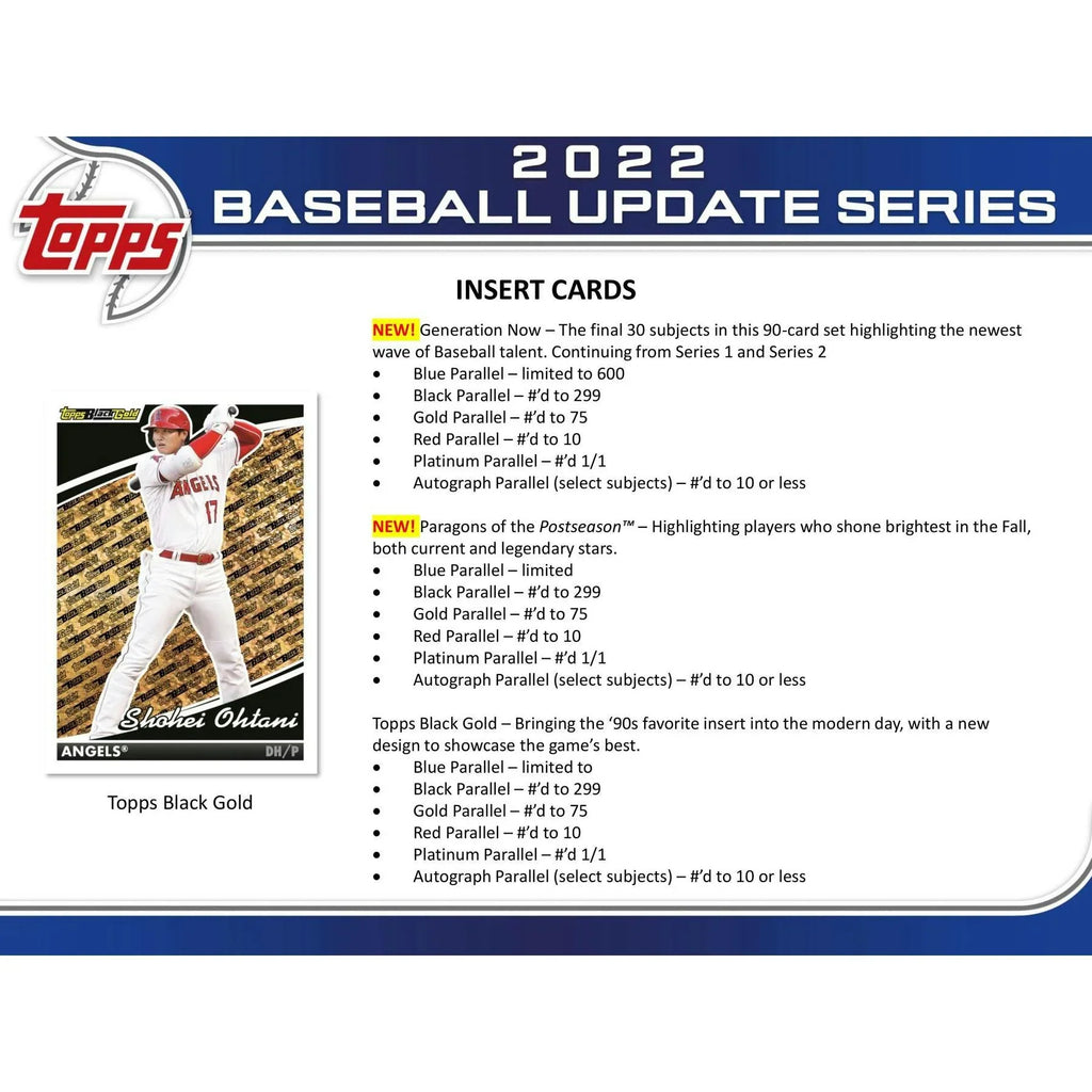2022 Topps Update Series Baseball Hobby Box (Ships Sealed Only) - D