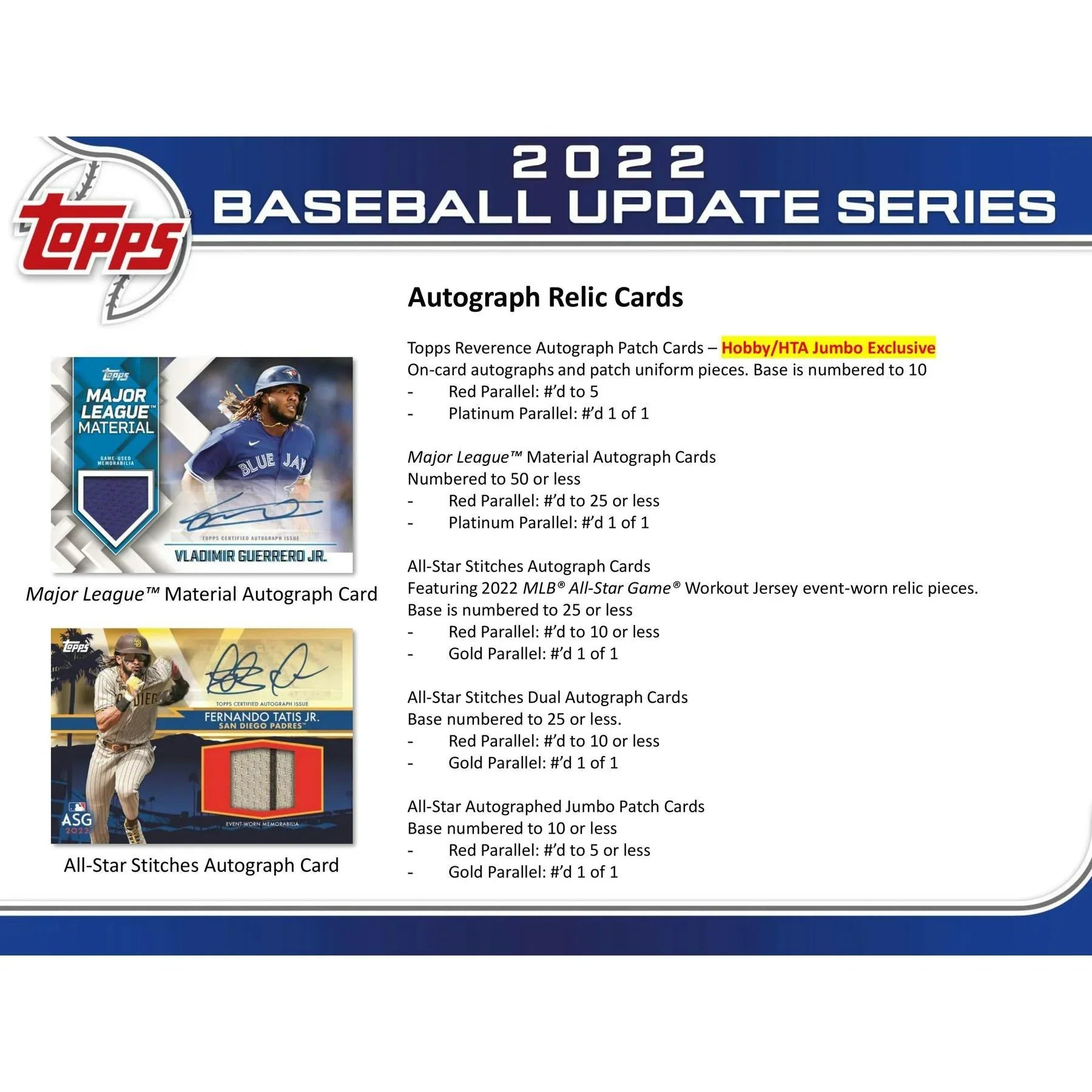 2022 Topps Update Series Baseball Hobby Box (Ships Sealed Only) - D