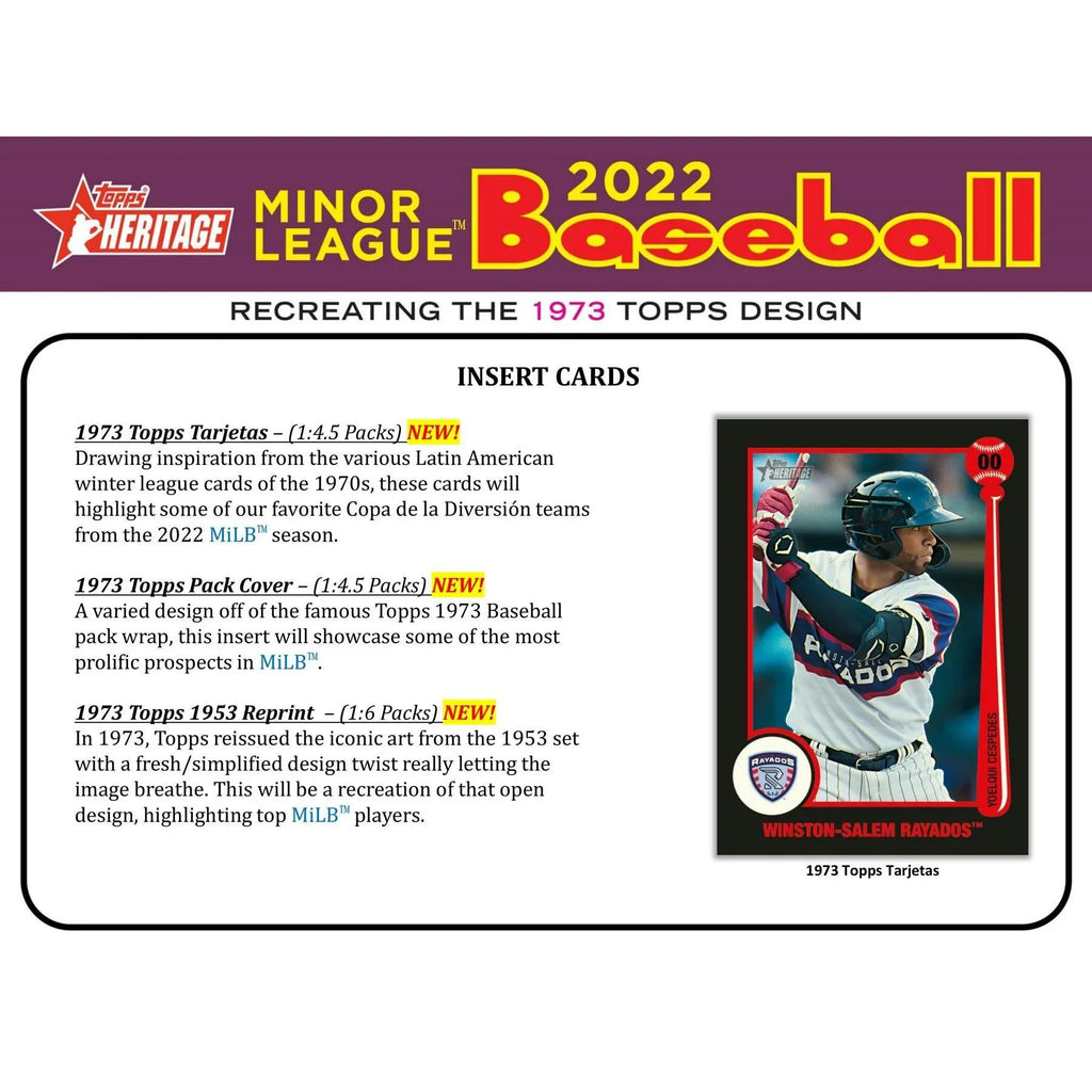 2022 Topps Heritage Minor League Baseball Hobby 12-Box Case (Ships Sealed Only)